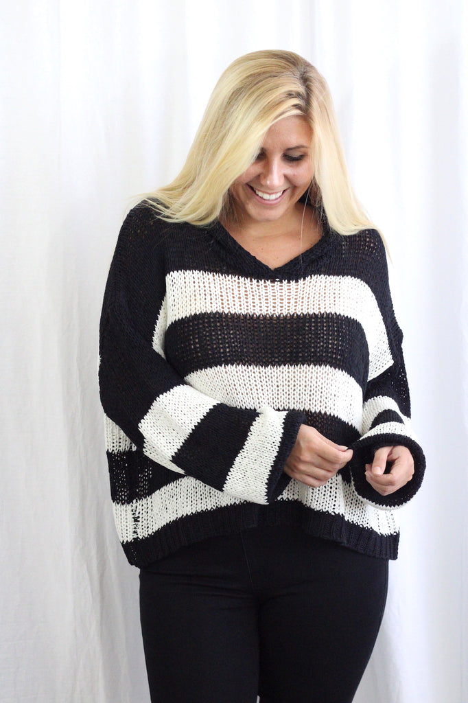 Striped Hooded Sweater