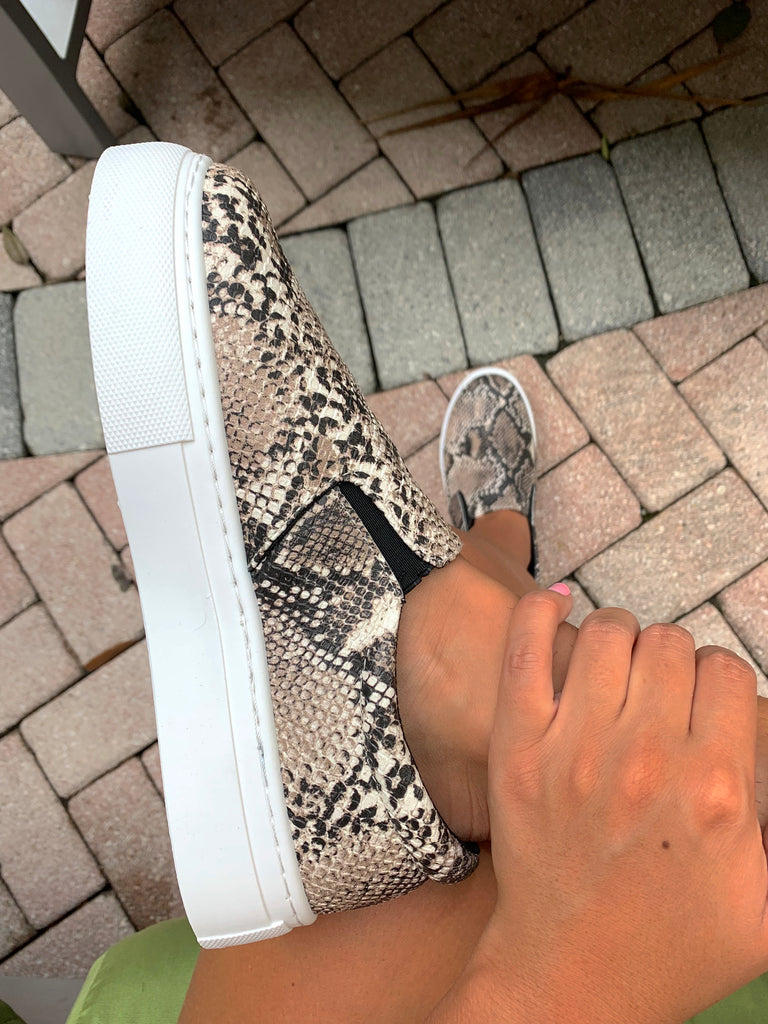 Royal Snakeskin Sneaker- Tan