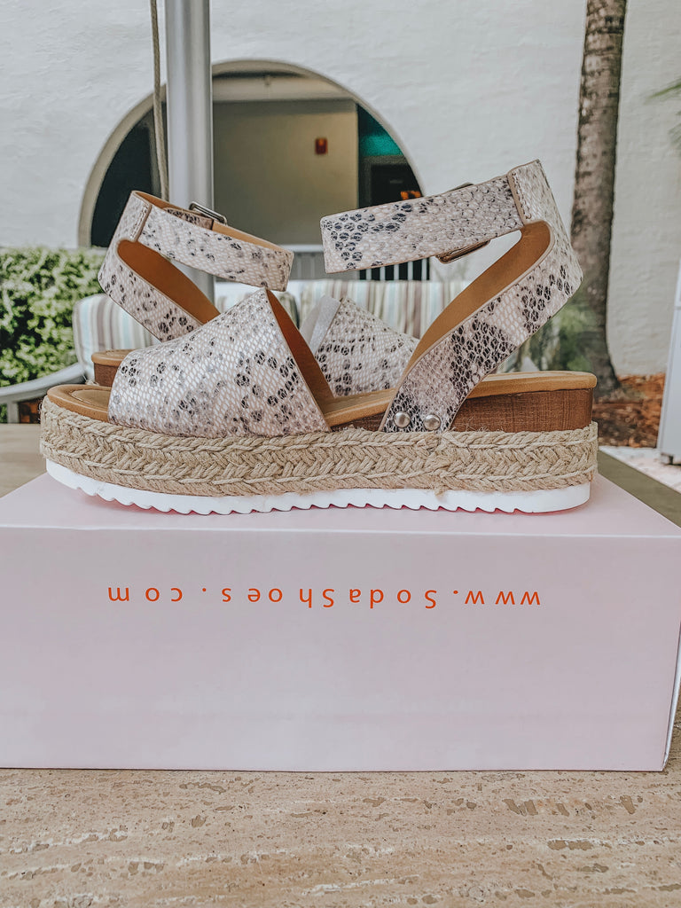 Snakeskin Espadrille Platforms Dressed By Ness Boutique