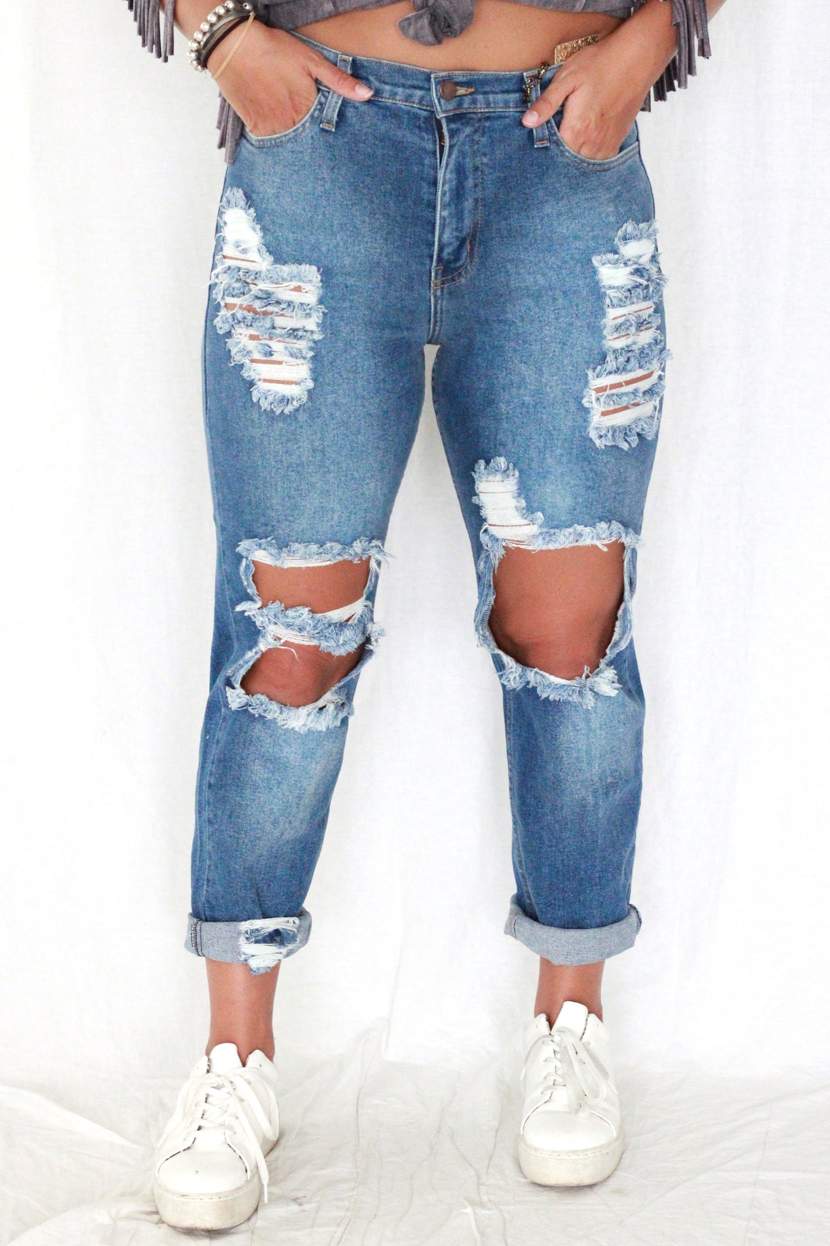 Kickback Distressed Jeans Dressed By Ness Boutique